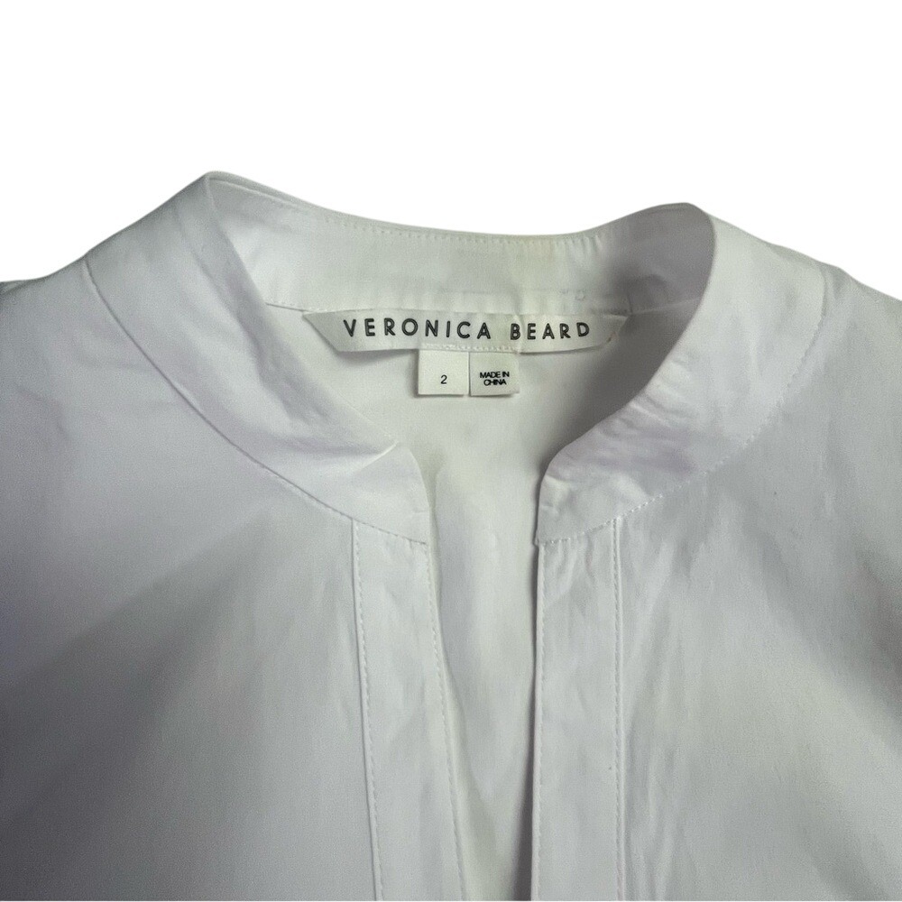 Veronica Beard 2 White Button-Down Ruffled Sleeve… - image 4